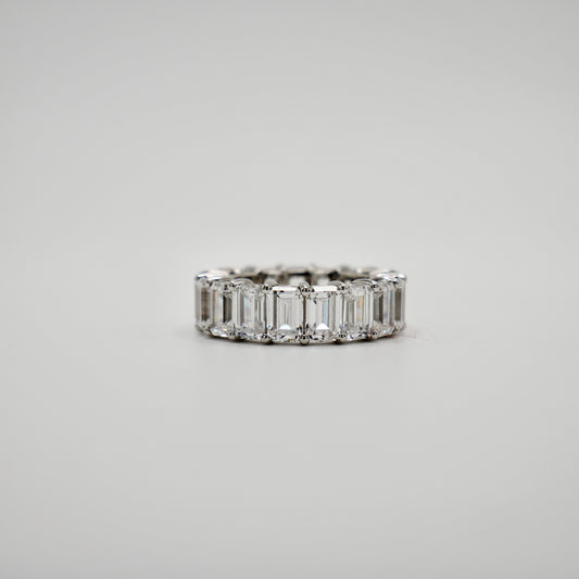 Emerald Cut Moissanite Eternity Band, view 2