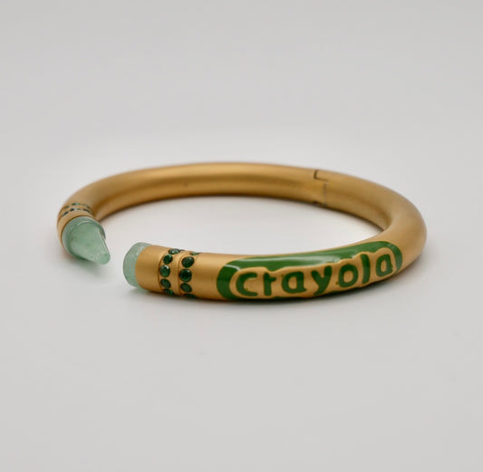 Crayon Bracelet with Nephrite and Lab Emeralds, 18K Gold Filled, Ready to Ship