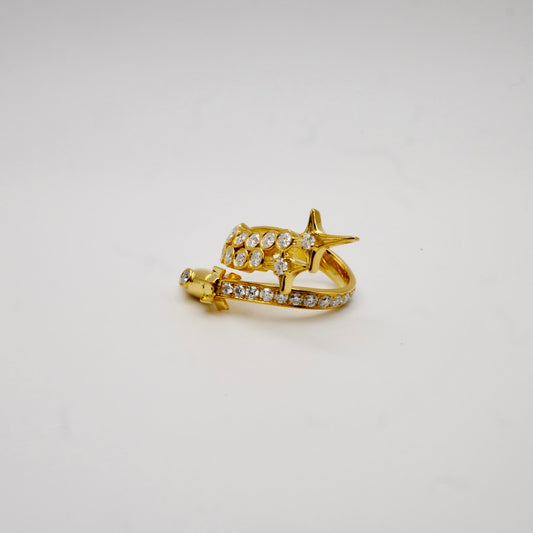 Shooting Star Wrap Ring with Moissanites, 18K Gold Filled, view 2
