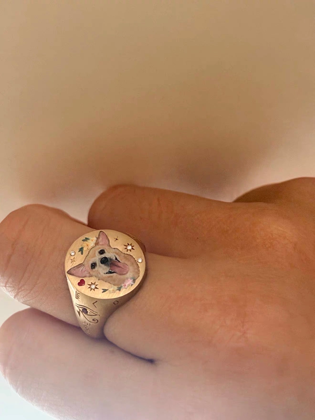 Bague Canard en Or 18 carats Aigue-marine avec Saphirs Jaunes et Bleus
