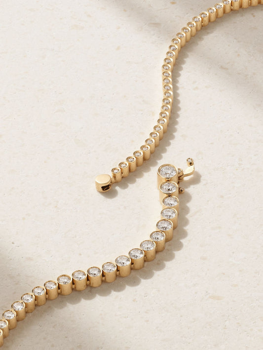 Graduating Lab-Grown Diamond Seamless Tennis Necklace, view 2