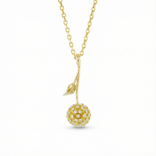 Dandelion Pendant with Lab Grown Diamonds or Moissanites, view 2