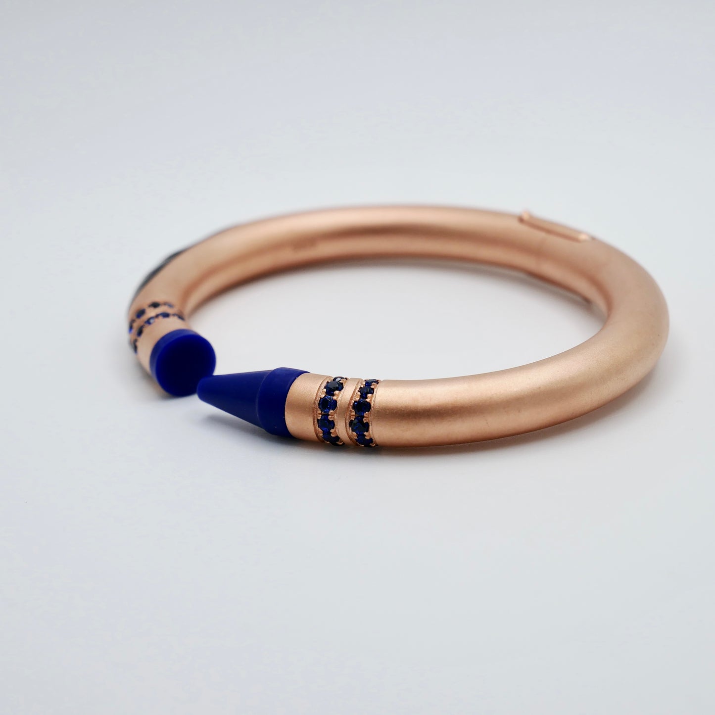 Customizable Crayon Bracelet with Blue Lapis and Blue Moissanites