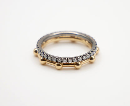 Micro Pave Thin Gold Diamond or Moissanite Ring, view 6