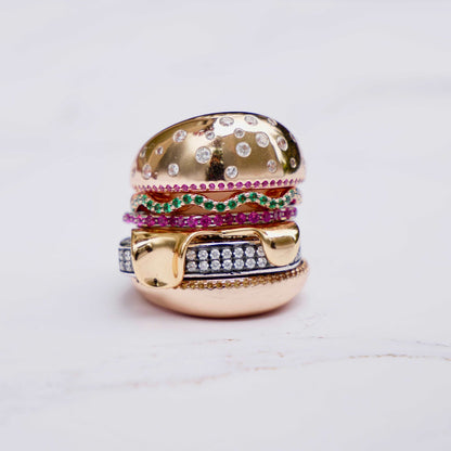 Stacked Hamburger Ring, Gold Filled, view 3