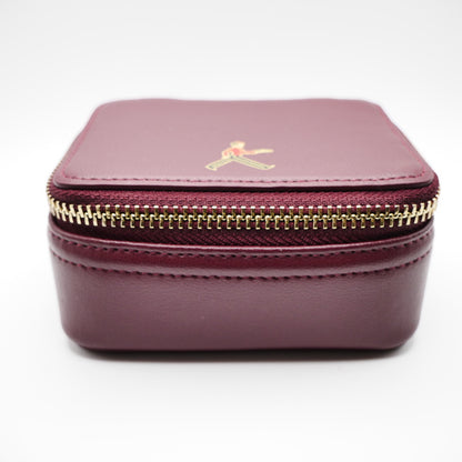 Small Leather Bellboy Burgundy Jewelry Box, view 4
