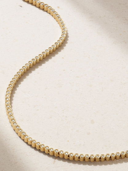 Graduating Lab-Grown Diamond Seamless Tennis Necklace, view 3