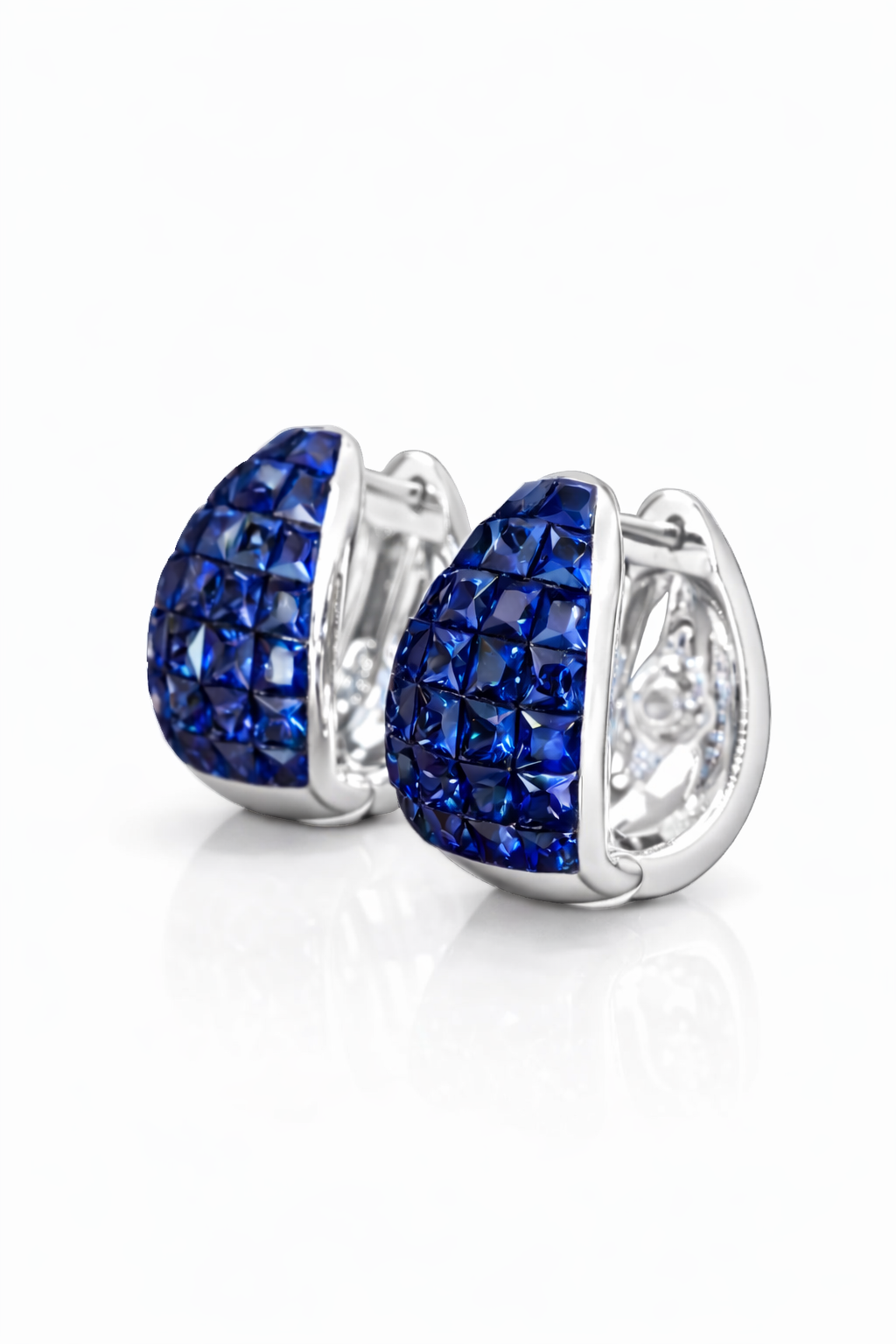 Reversible Carré-Cut Natural Ruby, Sapphire or Emerald Earrings with Lab Diamonds in 18K Gold | by Disco Marshmallow