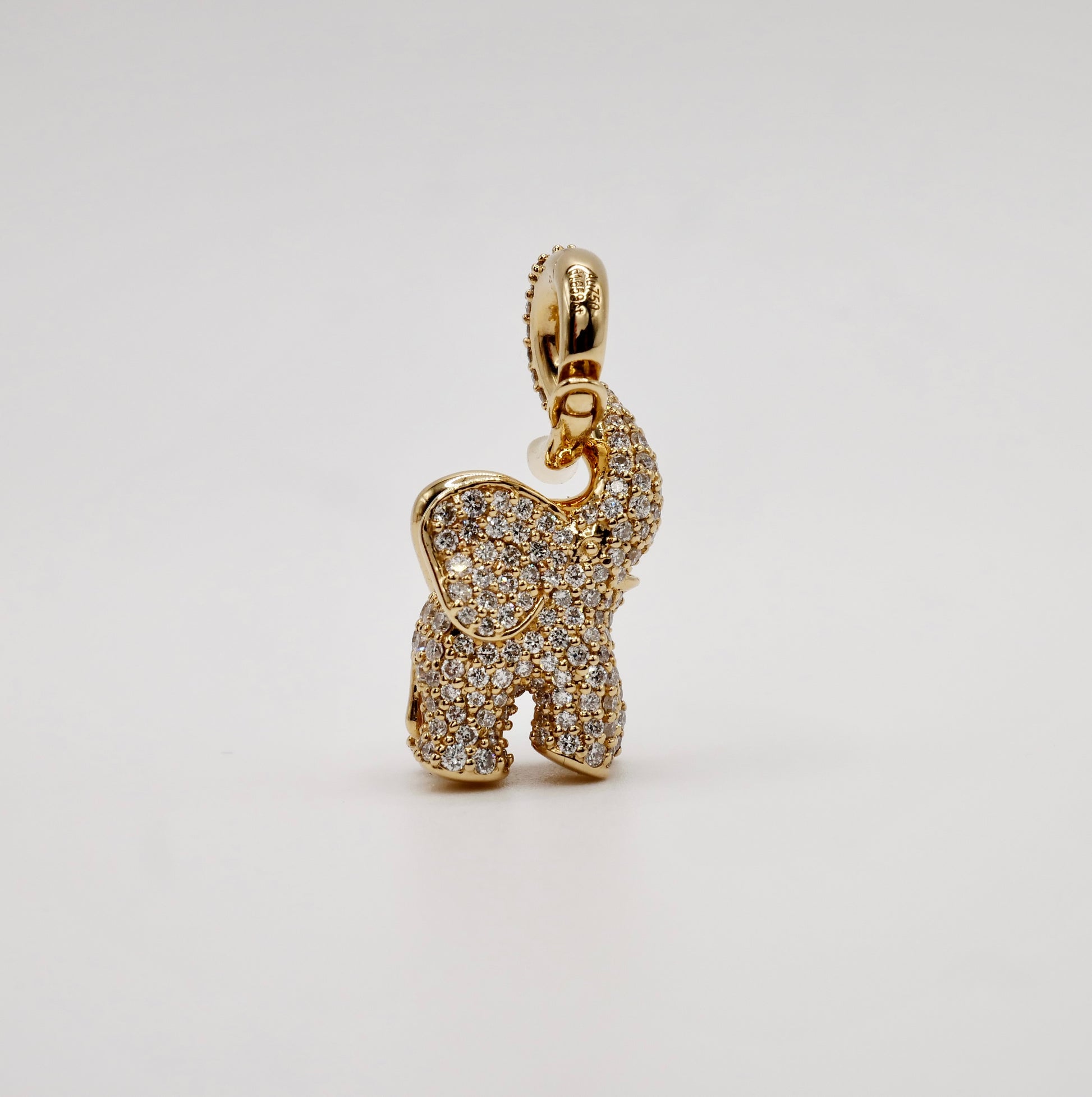 18K Yellow Gold Pave Diamond Medium Elephant Pendant Charm | Ole Lynggaard Copenhagen style | Tamara Kalinic jewelry | nature inspired fine jewelry | by Disco Marshmallow