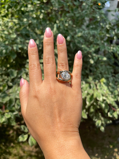 Oval Moissanite Interlocking Loops Ring, view 8