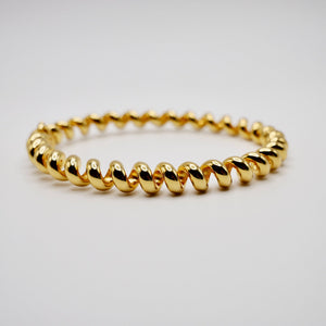 Fusilli Rotini Spiral Gold Bangle