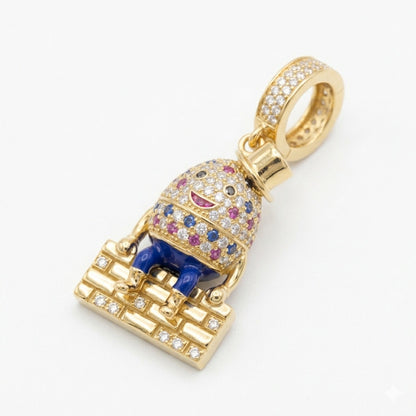 Humpty Dumpty Pendant Charm Pavé Moissanite, view 2