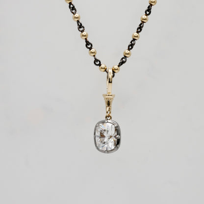 Georgian Victorian Art Deco Ball Sphere Chain Necklace, 3 mm, view 6