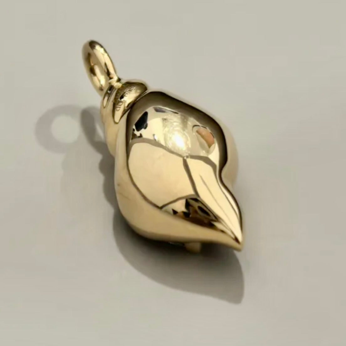 Lab Diamond Conch Shell Pendant in 18K Gold | 0.6ct Pear Diamond Necklace Charm | Beach Jewelry | by Disco Marshmallow