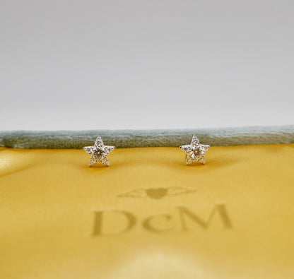 Moissanite Star Stud Earrings, view 3