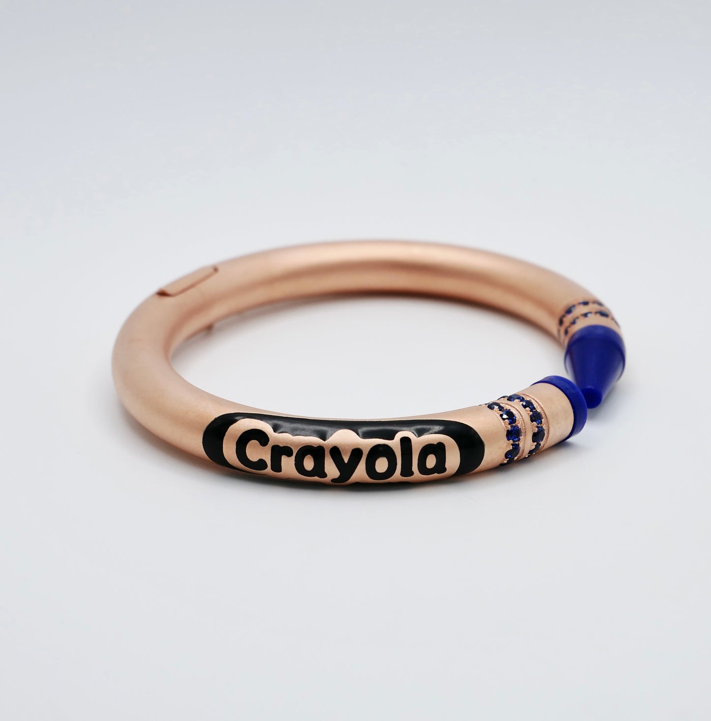 Customizable Crayon Bracelet with Blue Lapis and Blue Moissanites