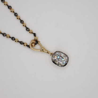 Georgian Victorian Art Deco Ball Sphere Chain Necklace, 3 mm, view 8