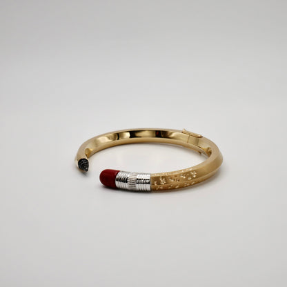 Bitten Pencil Bangle with Moissanite and Jasper, view 9