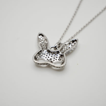 Rabbit Mask Pendant with Pave Moissanites or Diamonds, 18K Gold, view 3