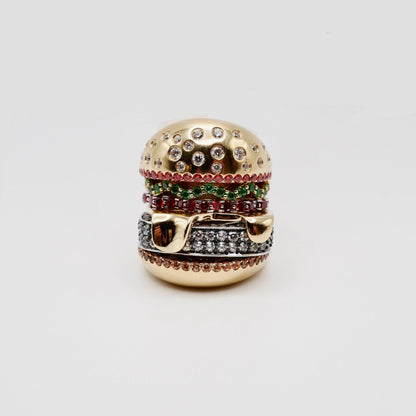 Stacked Hamburger Ring, Solid Gold