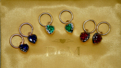 Heart Cut Ruby Georgian Victorian Gold Earrings, 18K Gold, view 7