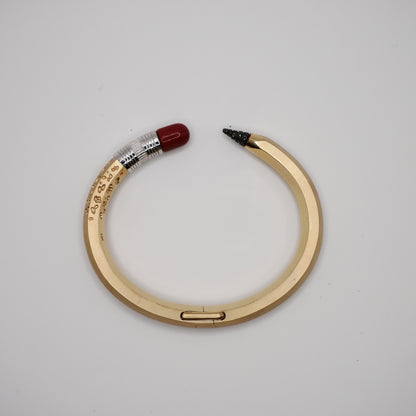 Bitten Pencil Bangle with Moissanite and Jasper, view 3