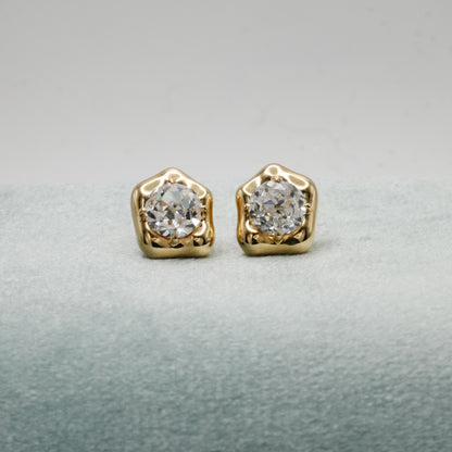 Lab Diamond Stud Earrings, 18K Gold, view 7