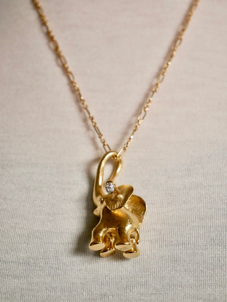 ole lynggaard, elephant pendant,  diamond elephant pendant, medium elephant, tamara kalinic