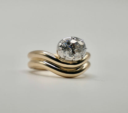 Oval Moissanite Sculptural Ring, view 7