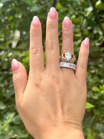 Pear Antique or Vintage Inspired Claddagh Ring in 9K, 14K or 18K Gold, view 12