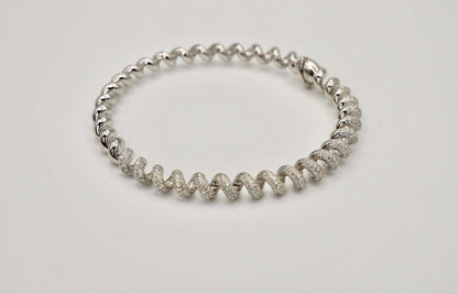 Fusilli Rotini Spiral Gold Moissanite Bangle, view 4