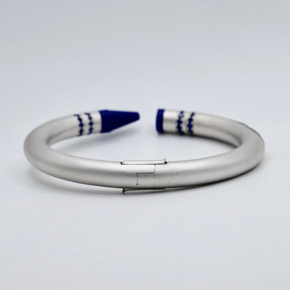 Customizable Crayon Bracelet with Blue Lapis and Blue Moissanites