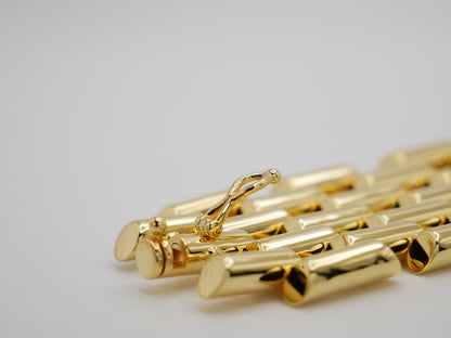 Vintage Retro Wide Gold Link Tube Bracelet, view 6