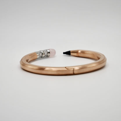 Pencil Bangle with Moissanite and Pink Nephrite, 18K Gold Filled, view 3