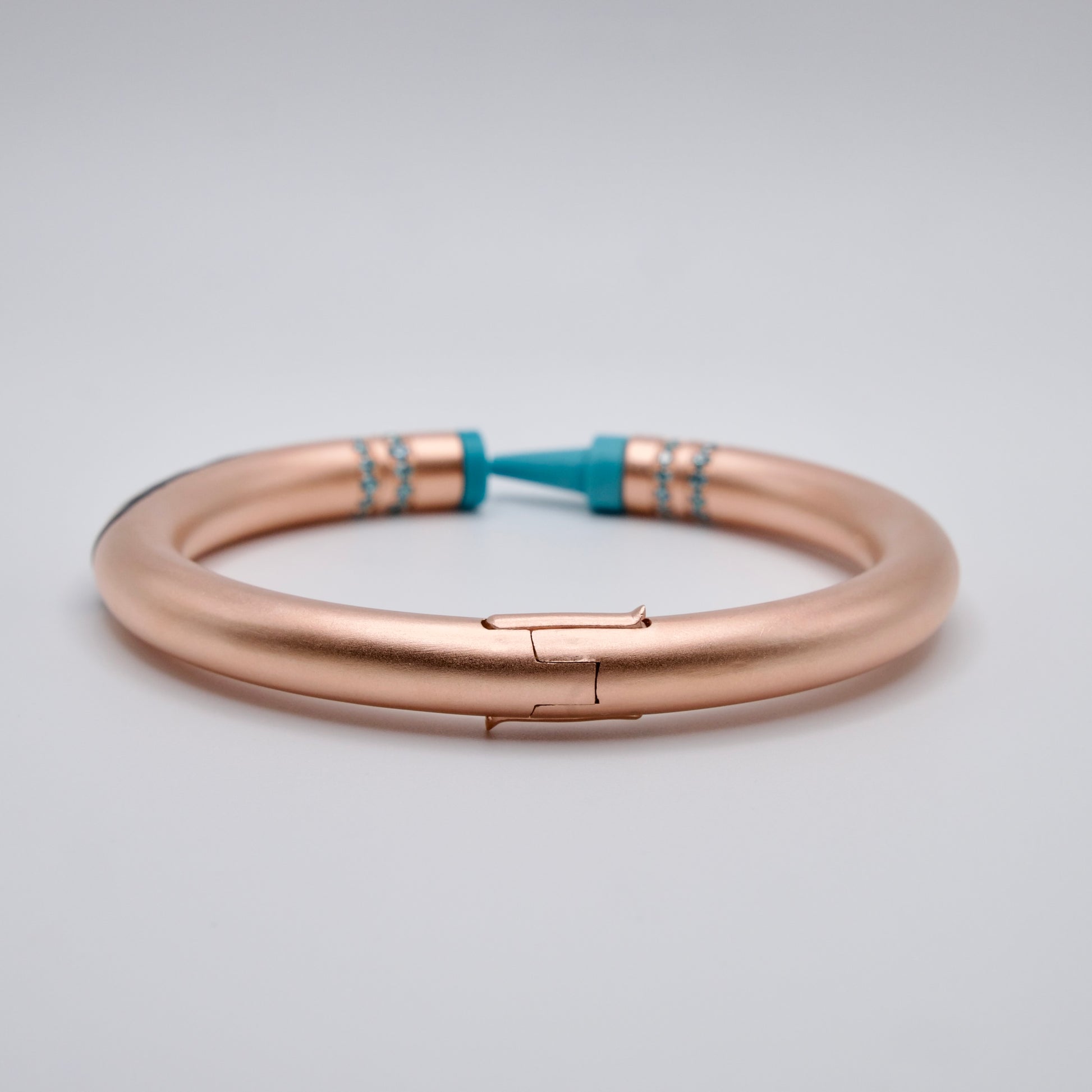 Customizable Crayon Bracelet in 18K Gold Filled with Turquoise and Turquoise Moissanites | Nadine Ghosn style | Drake jewelry | Justin Bieber jewelry | Beyonce jewelry | novelty fun fine jewelry | by Disco Marshmallow