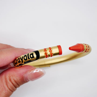 Customizable Crayon Bracelet with Orange Coral and Orange Moissanites