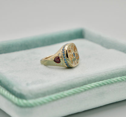Hieroglyphs Ring, 14K Gold, view 7