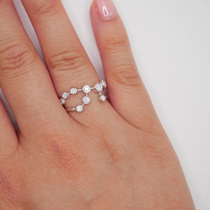 Virgo Constellation Ring with Lab Diamonds, view 7