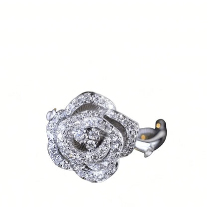 Small Gold and Diamond Bloom Ring, 18K Gold