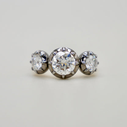 Georgian Victorian Trilogy Collet Set Ring