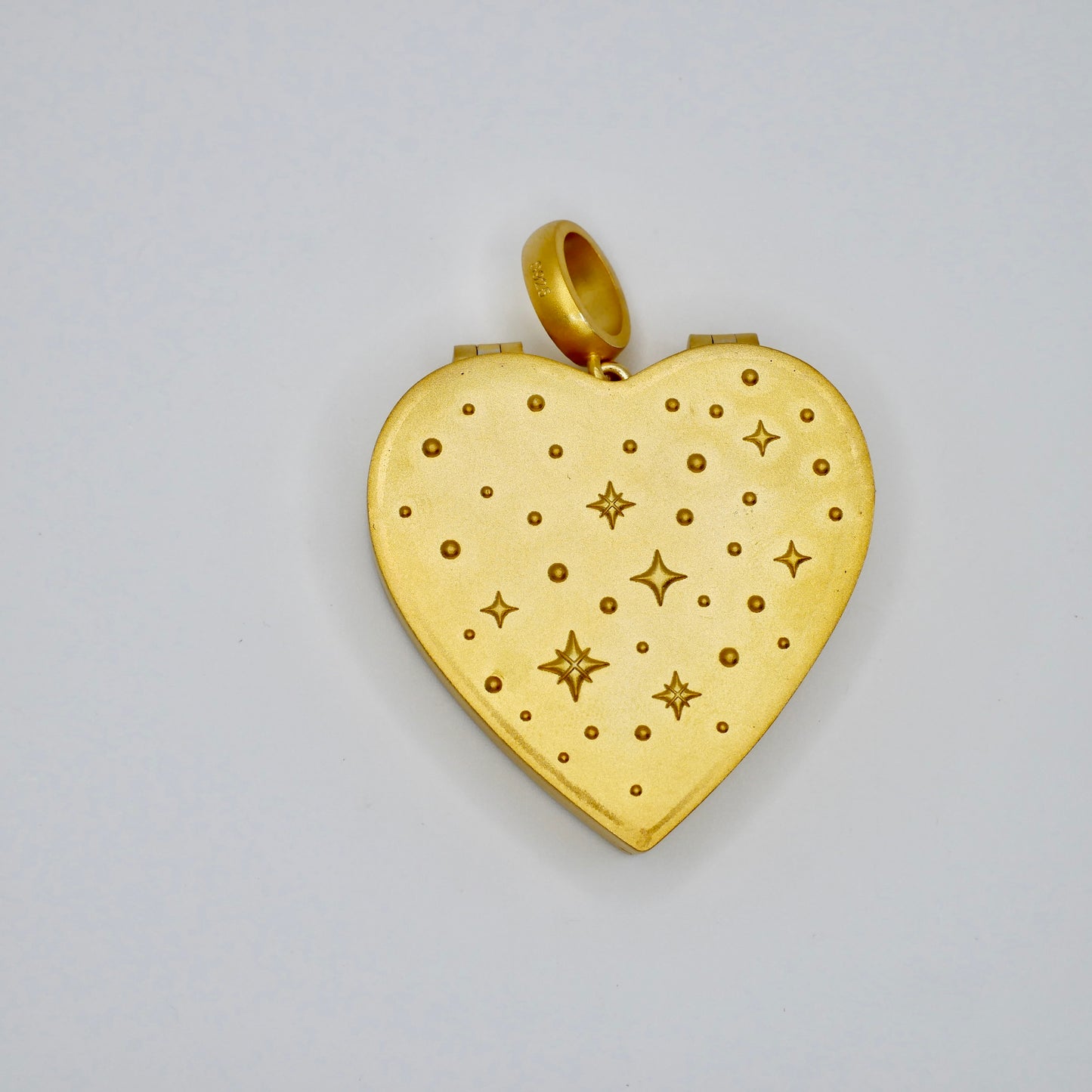 Celestial Makeup Palette Heart Locket Pendant in 18K Gold Filled