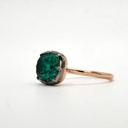 Georgian Victorian Elongated Cushion Cut Emerald Ring, view 2
