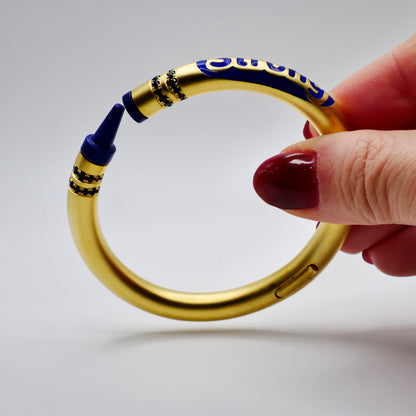 Customizable Crayon Bracelet with Blue Lapis and Blue Moissanites, view 6
