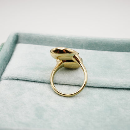 Moi et Toi Ring with two Pear Diamonds or Moissanites, 18K Gold, view 6