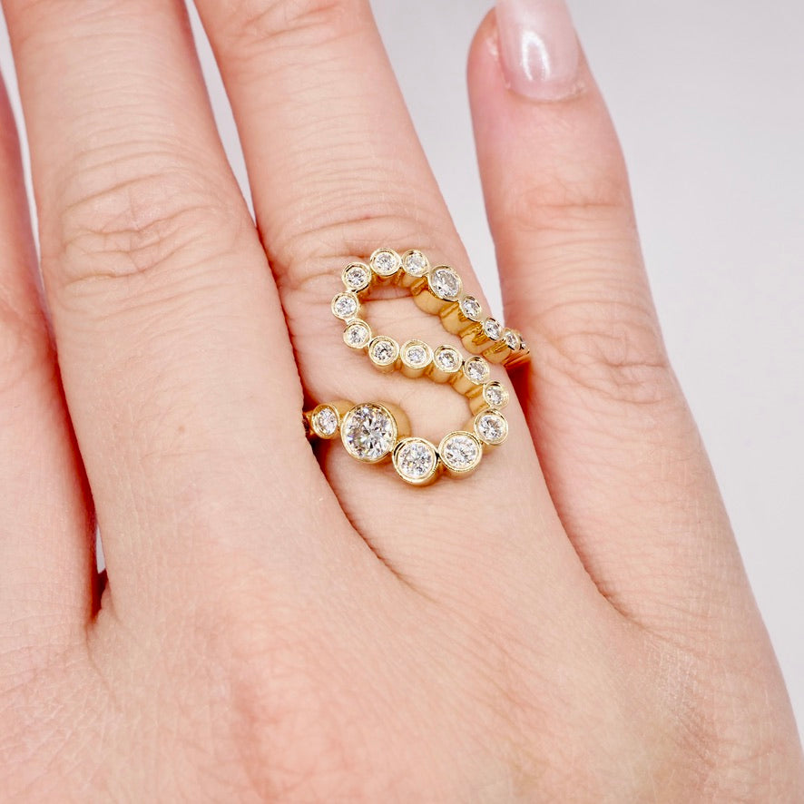 18K Alphabet Embrace Ring (Q-X) | Sophie Bille Brahe style | Rihanna jewelry | Emma Watson jewelry | Scandinavian minimalist jewelry | by Disco Marshmallow