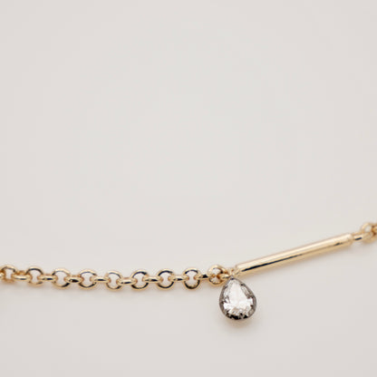 Belcher Bar Necklace with Lab Diamonds, view 6