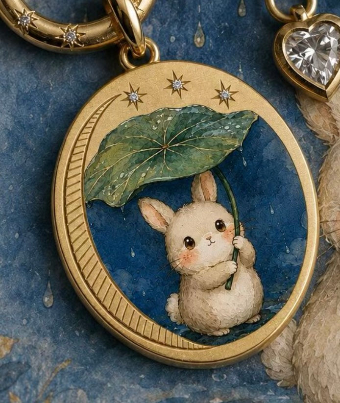 Custom Champlevé Enamel Pendant — Hand Painted, Engraved Reverse, 18K Gold