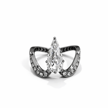 Pear Sculptural Diamond Ring