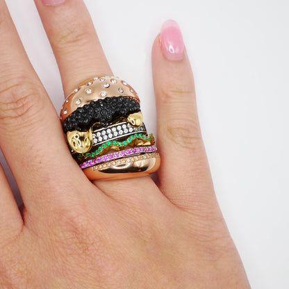 Pencil and Caviar Burger Combo, 18K Gold Filled, view 9