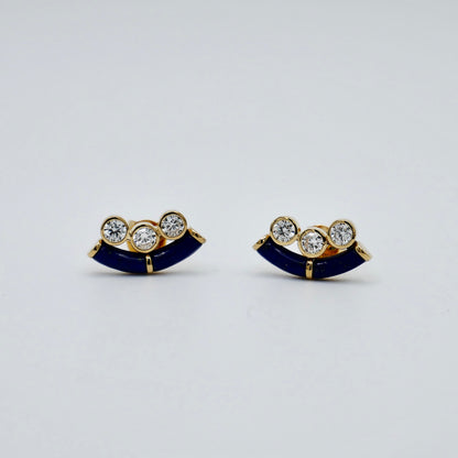 Boucles d'oreilles clous en émeraudes de Zambie, taille ronde et émeraude, serties en chaton géorgien, 9 carats